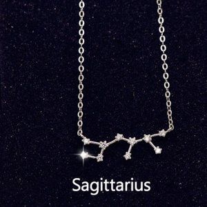 925 Sterling Silver Zodiac Necklace--Sagittarius